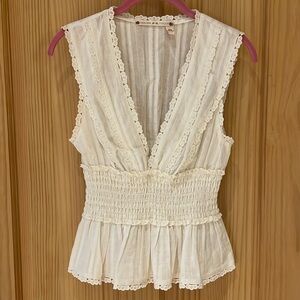 Chelsea & Violet cream V neck tank top